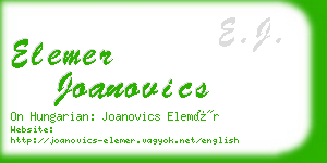 elemer joanovics business card